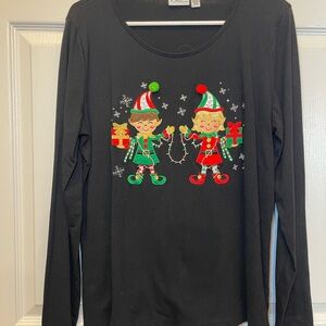 Kim Rogers Christmas top size large elf’s
